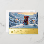 雪山赤マウスポストカードO 箔シーズンポストカード (正面/裏面)