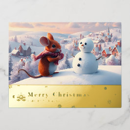 雪山赤マウスポストカードQ 箔シーズンポストカード