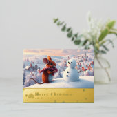 雪山赤マウスポストカードQ 箔シーズンポストカード (立ち正面)