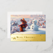 雪山赤マウスポストカードQ 箔シーズンポストカード (正面/裏面)