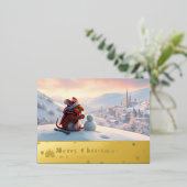 雪山赤マウスポストカードT 箔シーズンポストカード (立ち正面)