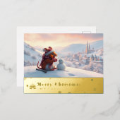 雪山赤マウスポストカードT 箔シーズンポストカード (正面/裏面)