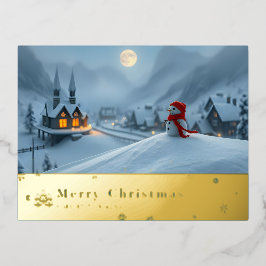 雪山赤マウスポストカードU 箔シーズンポストカード