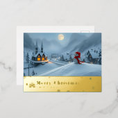 雪山赤マウスポストカードU 箔シーズンポストカード (正面/裏面)