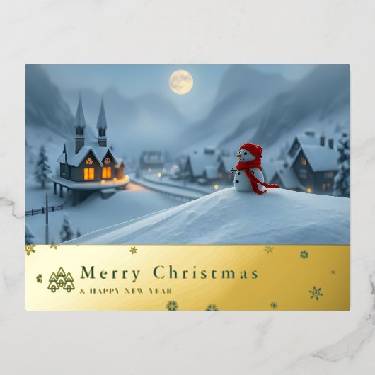 雪山赤マウスポストカードU 箔シーズンポストカード (正面)