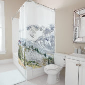 雪山近くの松 シャワーカーテン (インサイチュ)