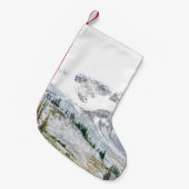 雪山近くの松 スモールクリスマスストッキング (正面 (吊り時))