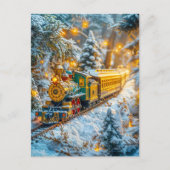雪山道のミニチュア蒸気列車 シーズンポストカード (正面)