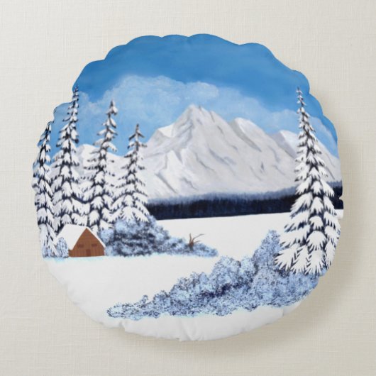 雪山 ラウンドクッション (正面)