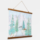 雪山 吊り下げ型タペストリー (傾斜あり)