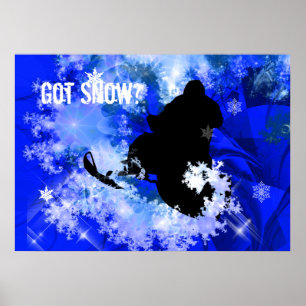 雪崩でのスノーモービル ポスター