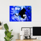 雪崩でのスノーモービル ポスター (ホームオフィス)