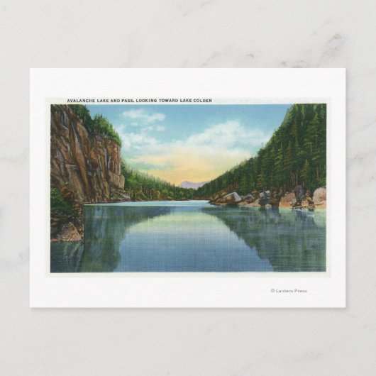 雪崩湖からのコルデン湖の眺め ポストカード (正面)