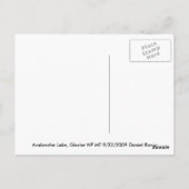 雪崩湖の反射 ポストカード (裏面)