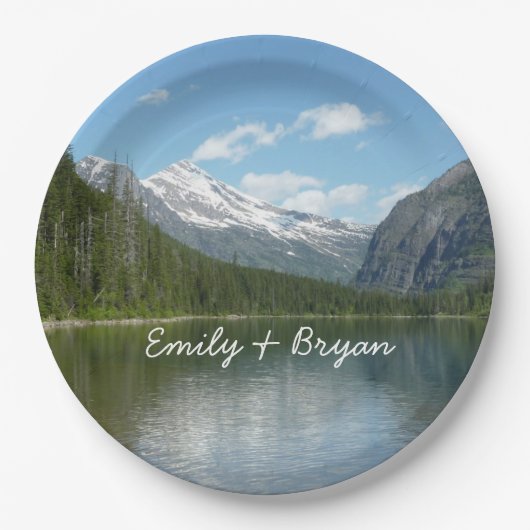 雪崩湖I氷河の国立公園 ペーパープレート (正面)