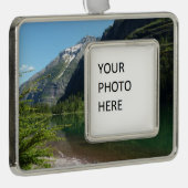 雪崩湖II氷河の国立公園 シルバープレートフレームオーナメント (右)