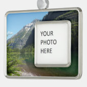 雪崩湖II氷河の国立公園 シルバープレートフレームオーナメント (左)