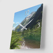 雪崩湖II氷河の国立公園 スクエア壁時計 (傾斜)