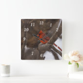 雪嵐（鳥）ショウジョウコウカンチョウ壁時計 スクエア壁時計 (ホーム)