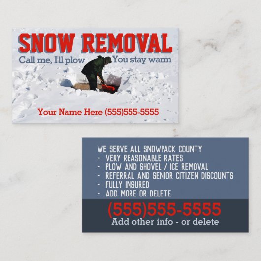 雪広告耕除雪業 名刺 (正面/裏面)