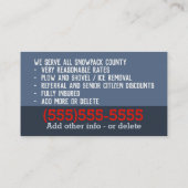 雪広告耕除雪業 名刺 (裏面)