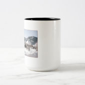 雪彫刻が付いているオペラハウス ツートーンマグカップ (中央)