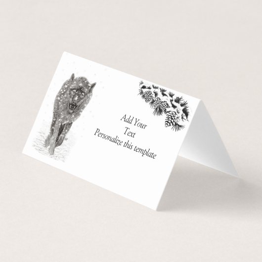 雪怒に黒い狼、野生の冬 (正面)