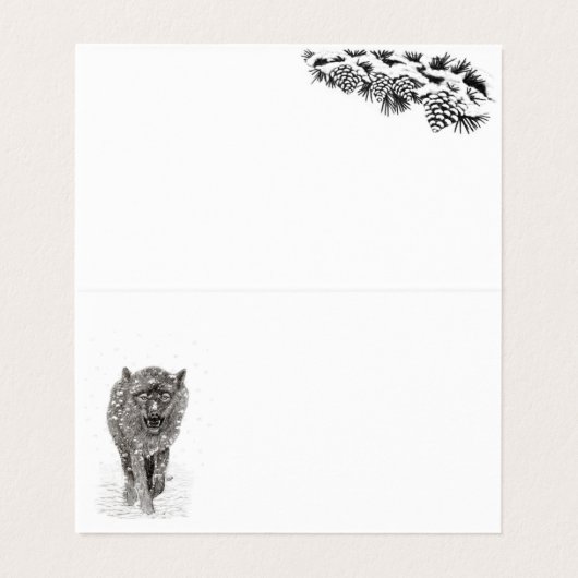 雪怒に黒い狼、野生の冬 (内部フラット)