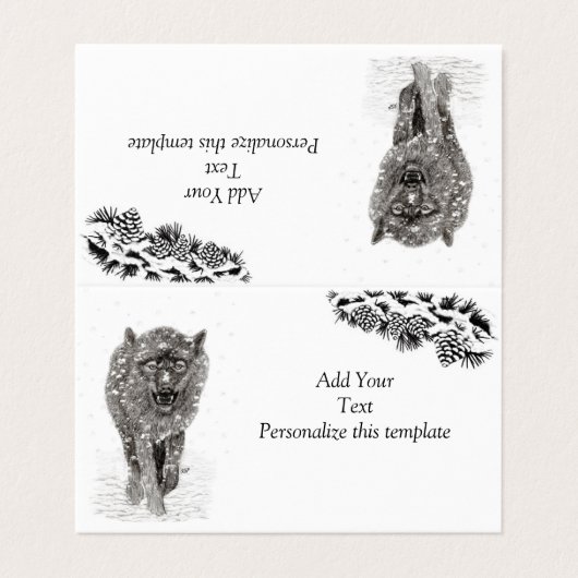 雪怒に黒い狼、野生の冬 (外部フラット)