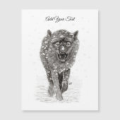 雪怒に黒い狼、野生の冬 (正面)