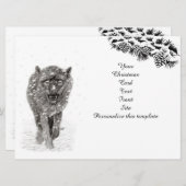 雪怒に黒い狼、野生の冬 (正面/裏面)