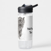 雪怒に黒い狼、野生の冬 ウォーターボトル (左面)