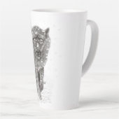 雪怒に黒い狼、野生の冬 カフェラテマグ (右アングル)