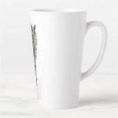 雪怒に黒い狼、野生の冬 カフェラテマグ (右)