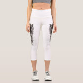 雪怒に黒い狼、野生の冬 カプリレギンス (正面)