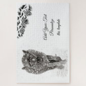 雪怒に黒い狼、野生の冬 ジグソーパズル (縦)