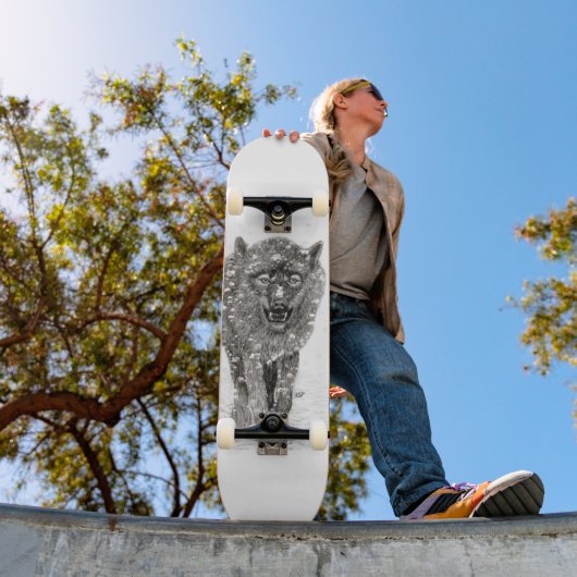 雪怒に黒い狼、野生の冬 スケートボード (室外1)