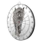 雪怒に黒い狼、野生の冬 ダーツボード (正面右)