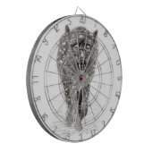 雪怒に黒い狼、野生の冬 ダーツボード (正面左)