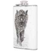 雪怒に黒い狼、野生の冬 フラスク (左)