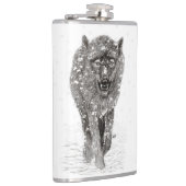 雪怒に黒い狼、野生の冬 フラスク (右)