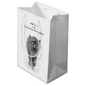 雪怒に黒い狼、野生の冬 ミディアムペーパーバッグ (裏面アングル)