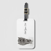 雪怒に黒い狼、野生の冬 ラゲッジタグ (正面縦)