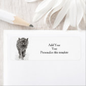 雪怒に黒い狼、野生の冬 ラベル (インサイチュ)