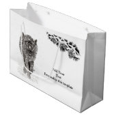 雪怒に黒い狼、野生の冬 ラージペーパーバッグ (正面アングル)