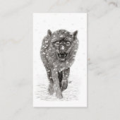 雪怒に黒い狼、野生の冬 名刺 (裏面)