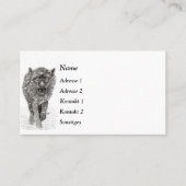 雪怒に黒い狼、野生の冬 名刺 (正面)