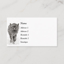 雪怒に黒い狼、野生の冬 名刺