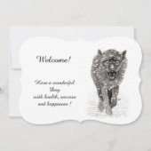 雪怒に黒い狼、野生の冬 招待状 (正面)