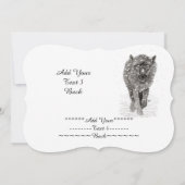 雪怒に黒い狼、野生の冬 招待状 (裏面)